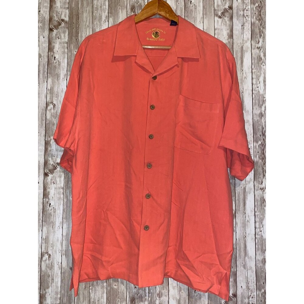 Men's Eagle Dry Goods Signature Series 100% Silk Button Short Sleeve Shirt Large